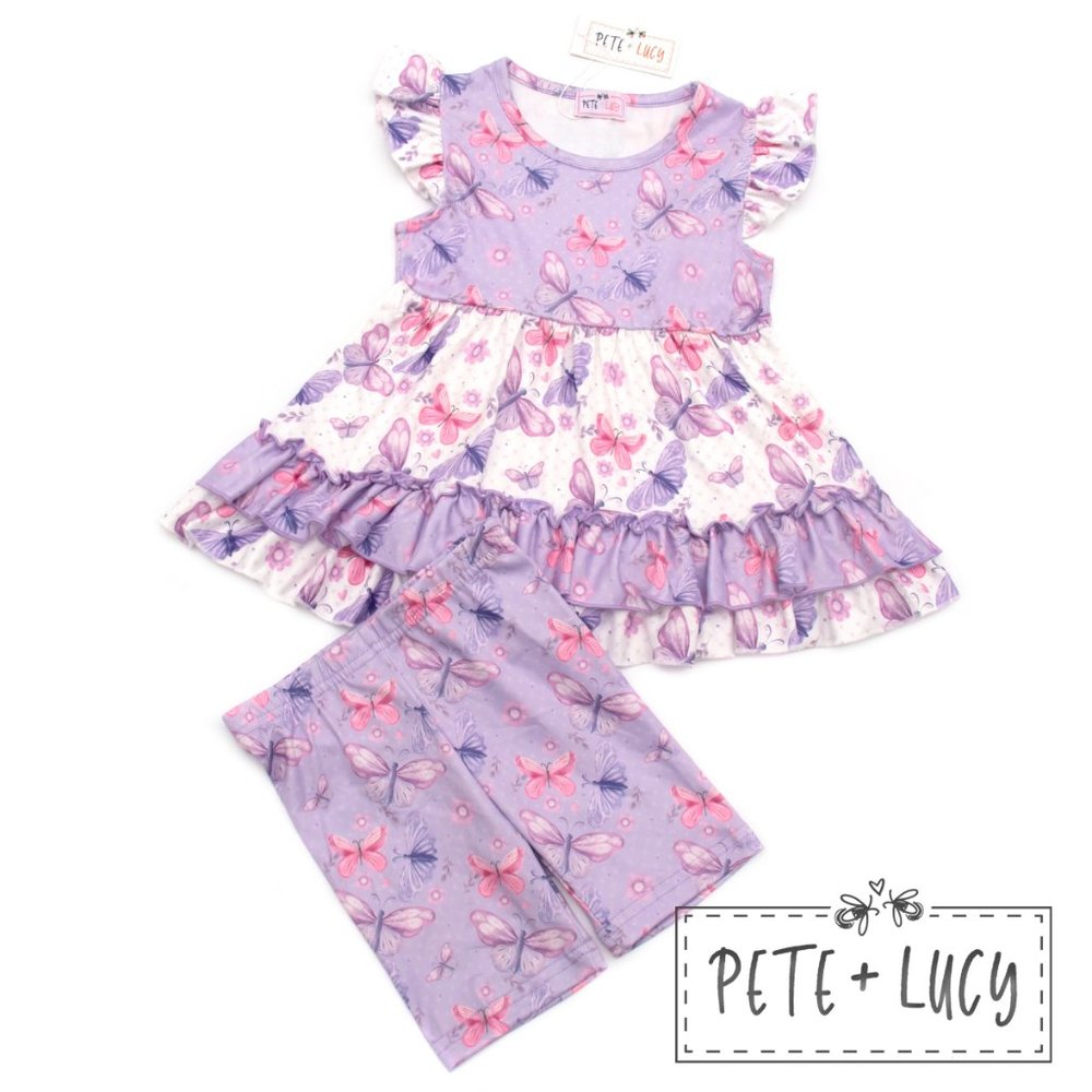 Lilac Butterflies Short Set